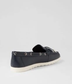 Alycee Navy Leather Loafers -Lynx Shoes Shop DF13174DBYLE 4