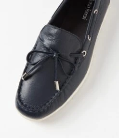 Alycee Navy Leather Loafers -Lynx Shoes Shop DF13174DBYLE 5