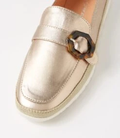 Atonement Champagne Leather Loafers -Lynx Shoes Shop DF13175N74LE 5