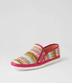 Ashess Fuchsia Multi Flat Shoes -Lynx Shoes Shop DF13176P22HG 3