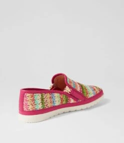 Ashess Fuchsia Multi Flat Shoes -Lynx Shoes Shop DF13176P22HG 4