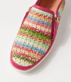 Ashess Fuchsia Multi Flat Shoes -Lynx Shoes Shop DF13176P22HG 5