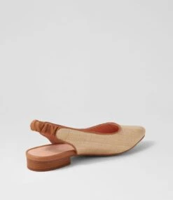 Diorah Natural Dark Tan Woven Leather Flat Shoes -Lynx Shoes Shop DF13184NN24N 4