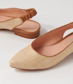 Diorah Natural Dark Tan Woven Leather Flat Shoes -Lynx Shoes Shop DF13184NN24N 6