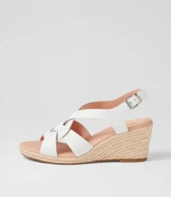 Jansome White Leather Sandals