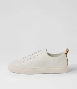 Abigails White Tan Tumble Leather Sneakers