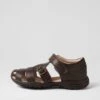 Taylor Jnr Brown Leather Sandals