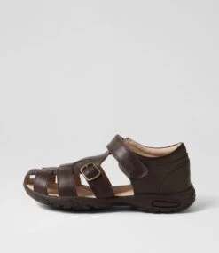 Taylor Jnr Brown Leather Sandals