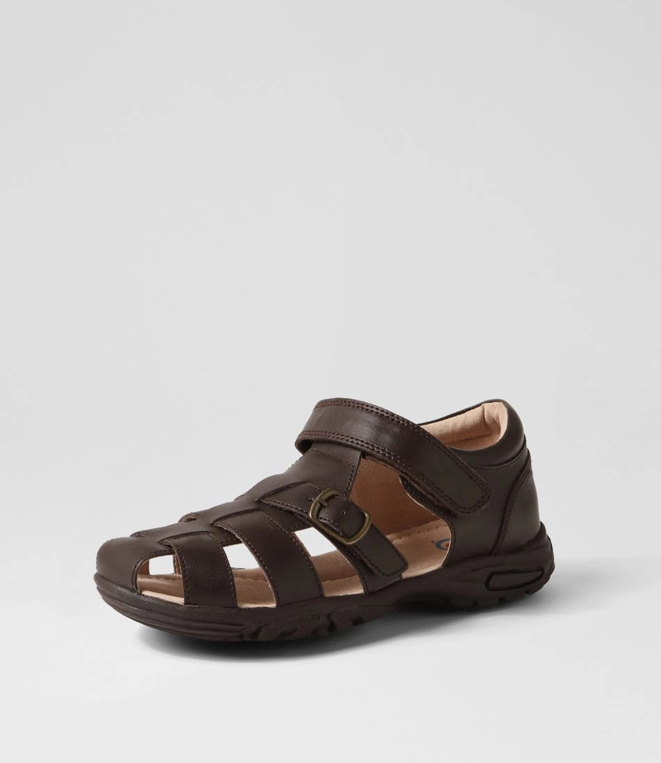 Taylor Jnr Brown Leather Sandals 4 Taylor Jnr Brown Leather Sandals - Image 2