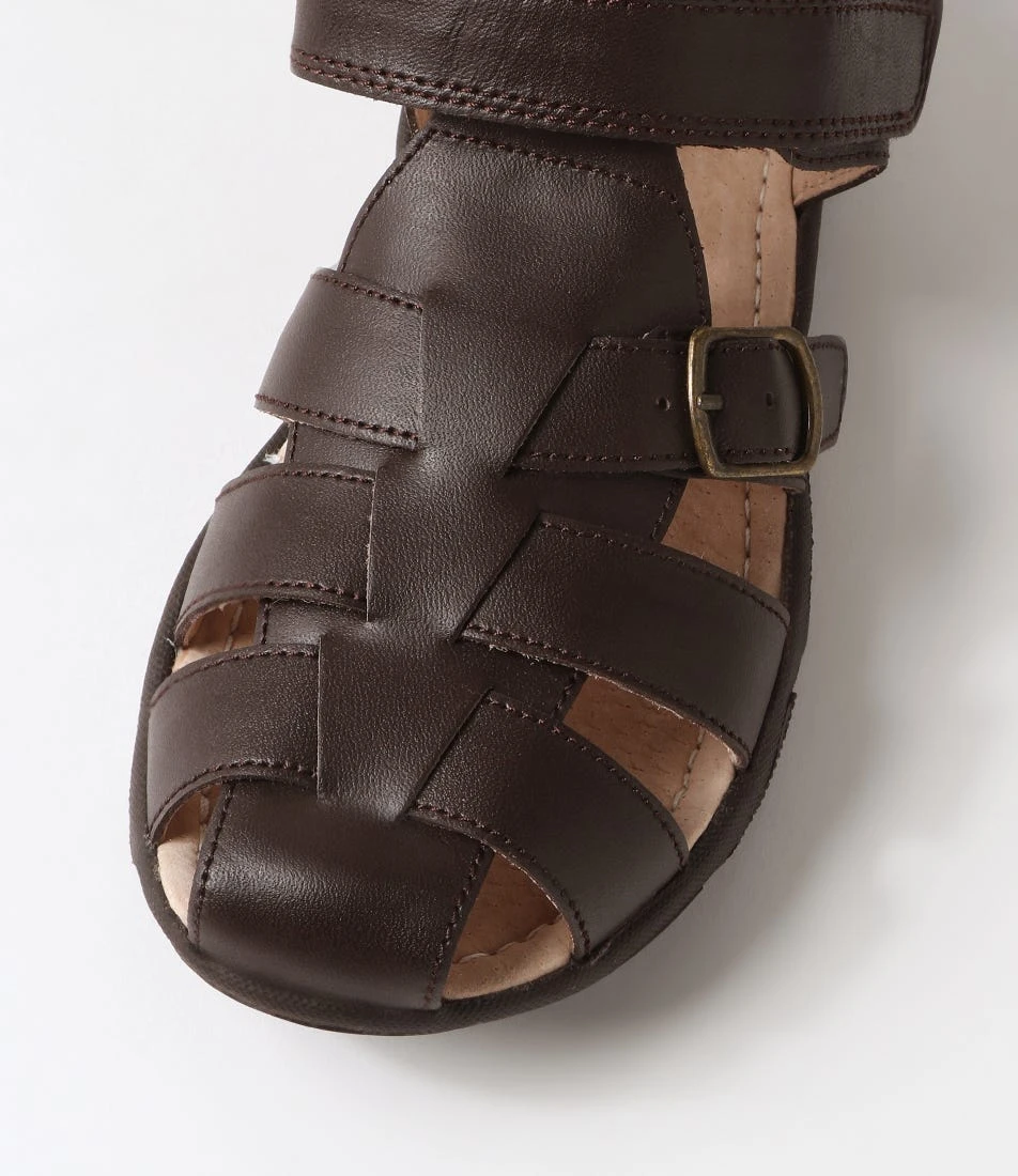 Taylor Jnr Brown Leather Sandals 6 Taylor Jnr Brown Leather Sandals - Image 4