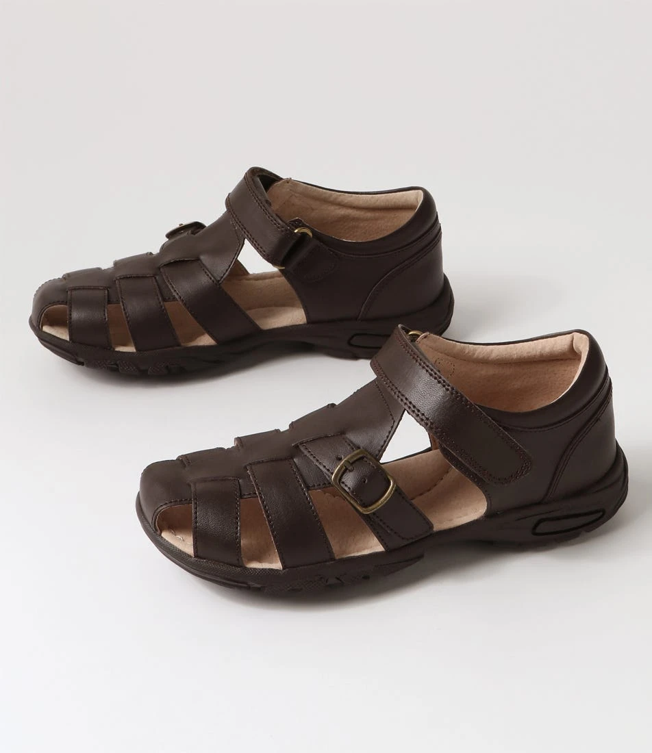 Taylor Jnr Brown Leather Sandals 7 Taylor Jnr Brown Leather Sandals - Image 5