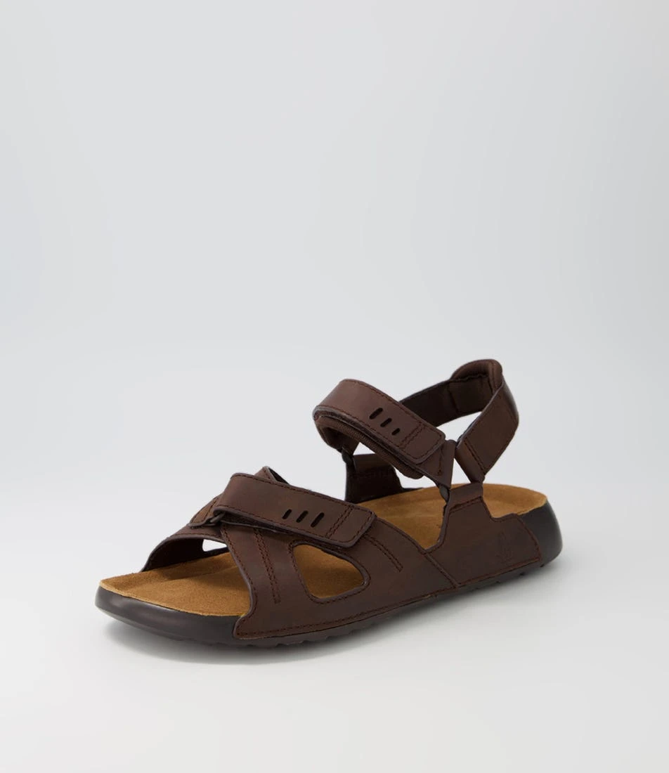 Hush Puppies Hems Brown Oil Leather Sandals 4 Hush Puppies Hems Brown Oil Leather Sandals - Image 2