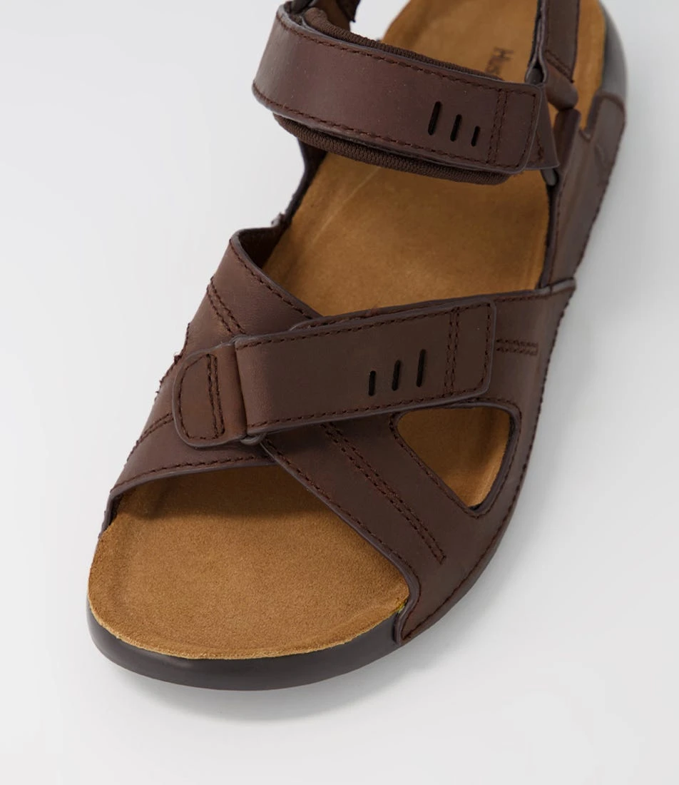 Hush Puppies Hems Brown Oil Leather Sandals 6 Hush Puppies Hems Brown Oil Leather Sandals - Image 4