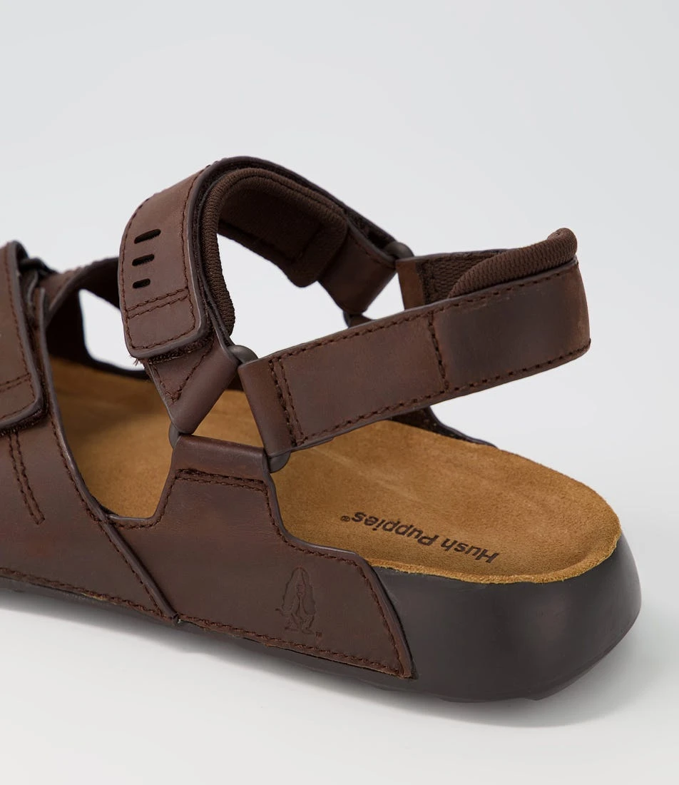 Hush Puppies Hems Brown Oil Leather Sandals 7 Hush Puppies Hems Brown Oil Leather Sandals - Image 5
