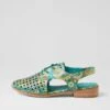 Quibblet Green Paisley Flat Shoes -Lynx Shoes Shop IL10204HD2SM 2