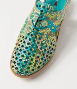 Quibblet Green Paisley Flat Shoes -Lynx Shoes Shop IL10204HD2SM 5