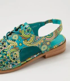 Quibblet Green Paisley Flat Shoes -Lynx Shoes Shop IL10204HD2SM 6