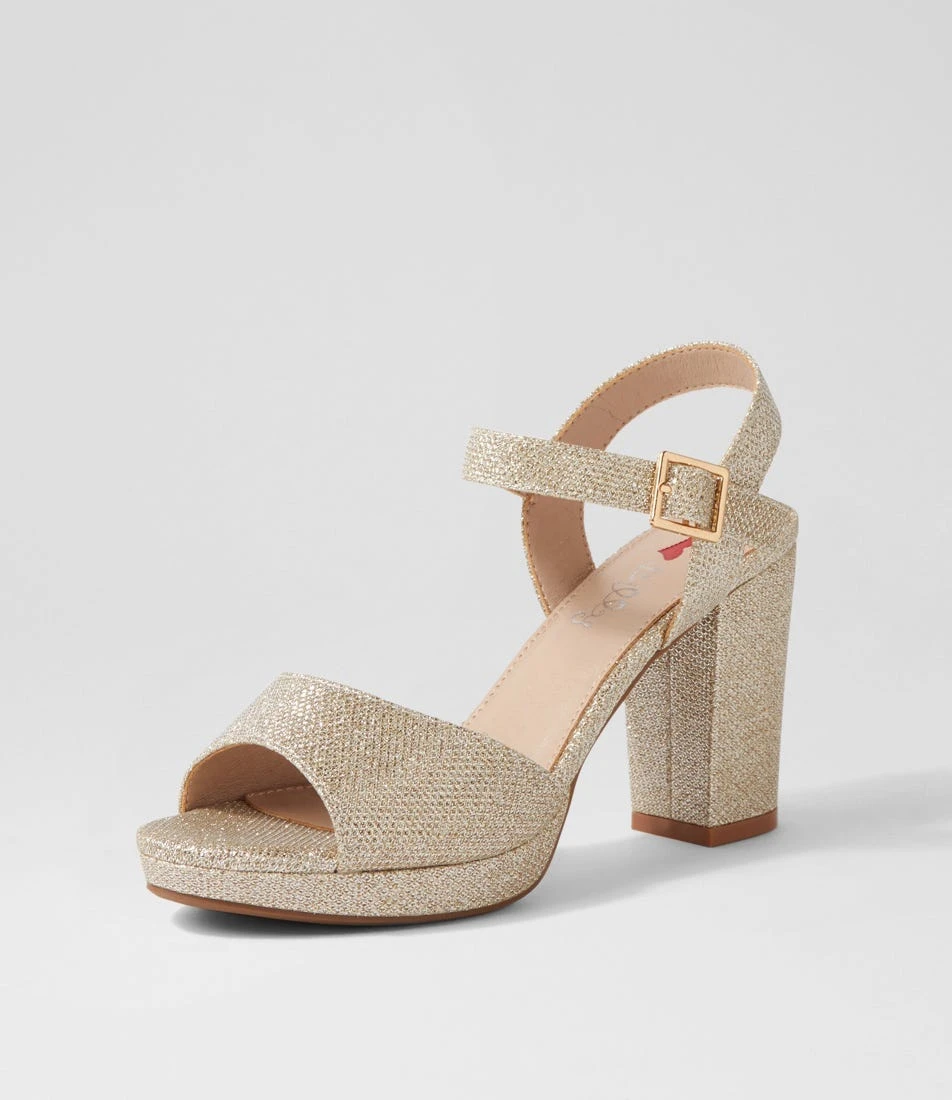 Bountys Pale Gold Glitter Sandals 4 Bountys Pale Gold Glitter Sandals - Image 2