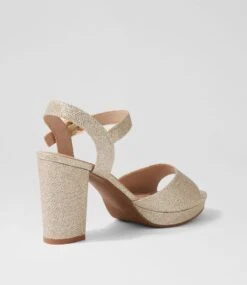 Bountys Pale Gold Glitter Sandals 9 Bountys Pale Gold Glitter Sandals -Lynx Shoes Shop IL10393F3948 4