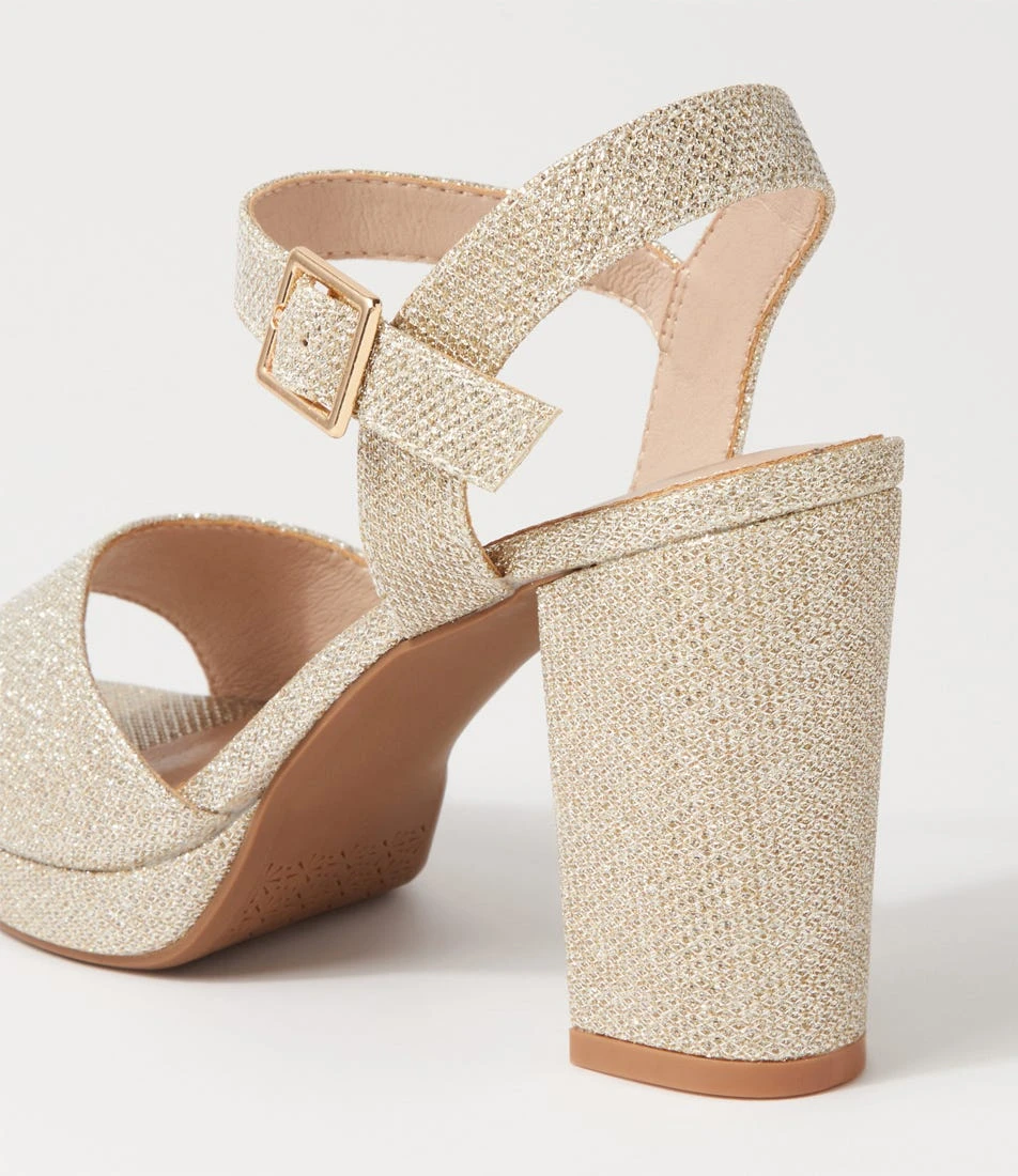 Bountys Pale Gold Glitter Sandals 7 Bountys Pale Gold Glitter Sandals - Image 5