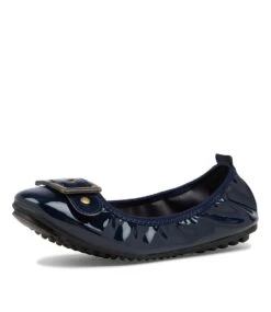 Cory Navy Patent Synthetic Ballet Flats -Lynx Shoes Shop IL10650DBYUU 2