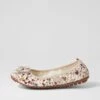 Cory Beige Blossomy Ballet Flats -Lynx Shoes Shop IL10650KXQSM 2