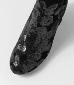 Kanye Black Swirl Velvet Ankle Boots -Lynx Shoes Shop IL10662B44IT 5