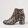 Kanye Gold Leopard Velvet Ankle Boots -Lynx Shoes Shop IL10662C39IT 2