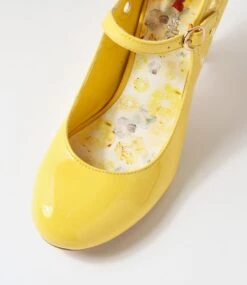 Mendy Lemon Patent Pu Mary Jane Heels -Lynx Shoes Shop IL10673Y25UU 5