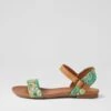 Saratoga Green Paisley Tan Sandals 2 Saratoga Green Paisley Tan Sandals -Lynx Shoes Shop IL10912HD7SM 2