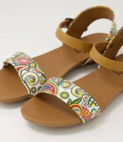 Saratoga White Paisley Tan Sandals 11 Saratoga White Paisley Tan Sandals -Lynx Shoes Shop IL10912XGZSM 6