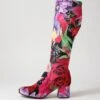 Neolas Vintage Flower Velvet Knee High Boots 2 Neolas Vintage Flower Velvet Knee High Boots -Lynx Shoes Shop IL11029P1JIT 2