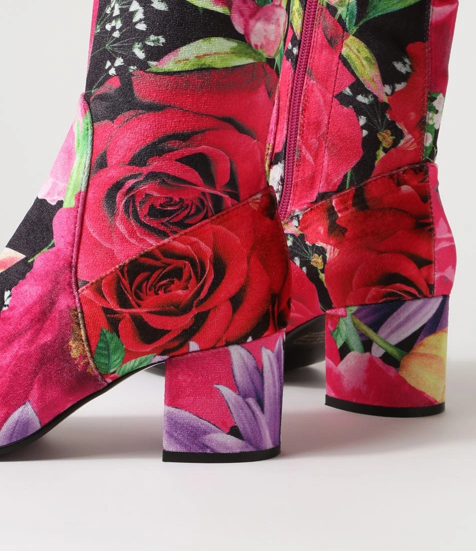 Neolas Vintage Flower Velvet Knee High Boots 7 Neolas Vintage Flower Velvet Knee High Boots - Image 5