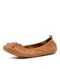 Corwin Tan Smooth Ballet Flats -Lynx Shoes Shop IL11076TANSM 2