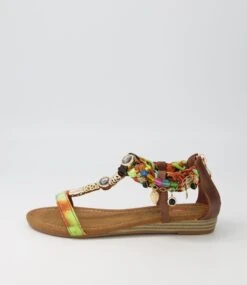 Scot Bronze Floral Multi Sandals