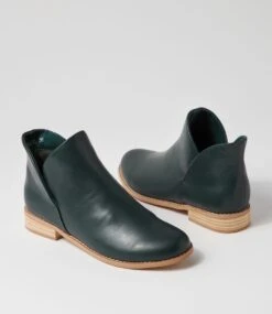 Qupid Dark Green Ankle Boots -Lynx Shoes Shop IL11348HBDSM 6