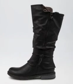Maldivian Black Smooth Knee High Boots