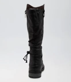 Maldivian Black Smooth Knee High Boots -Lynx Shoes Shop IL11604BLASM 5