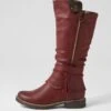 Maldivian Bordeaux Knee High Boots -Lynx Shoes Shop IL11604R07SM 2