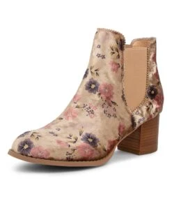 Jalises2 Mink Mottled Velvet Chelsea Boots -Lynx Shoes Shop IL11608KHHIT 2