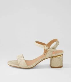 Heyyo Beige Snake Metallic Sandals