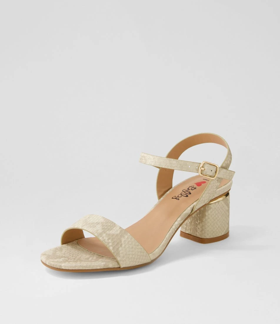 Heyyo Beige Snake Metallic Sandals 4 Heyyo Beige Snake Metallic Sandals - Image 2