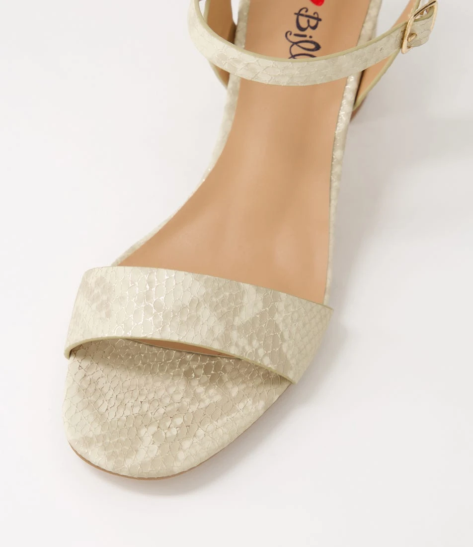 Heyyo Beige Snake Metallic Sandals 6 Heyyo Beige Snake Metallic Sandals - Image 4