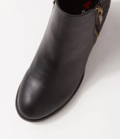 Justean Black Gold Zipper Ankle Boots -Lynx Shoes Shop IL11787CQBSM 5