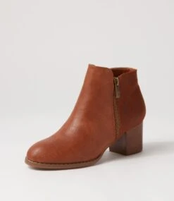 Justean Dark Tan Ankle Boots -Lynx Shoes Shop IL11787T6DSM 3