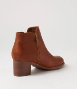 Justean Dark Tan Ankle Boots -Lynx Shoes Shop IL11787T6DSM 4
