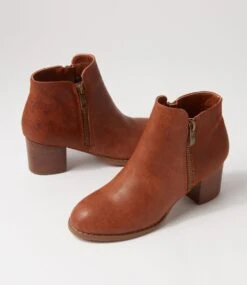Justean Dark Tan Ankle Boots -Lynx Shoes Shop IL11787T6DSM 6