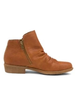 Rosie Tan Smooth Ankle Boots -Lynx Shoes Shop IL11791TANSM 5