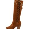 Carbine Tan Microsuede Knee High Boots -Lynx Shoes Shop IL11810TANMS 4