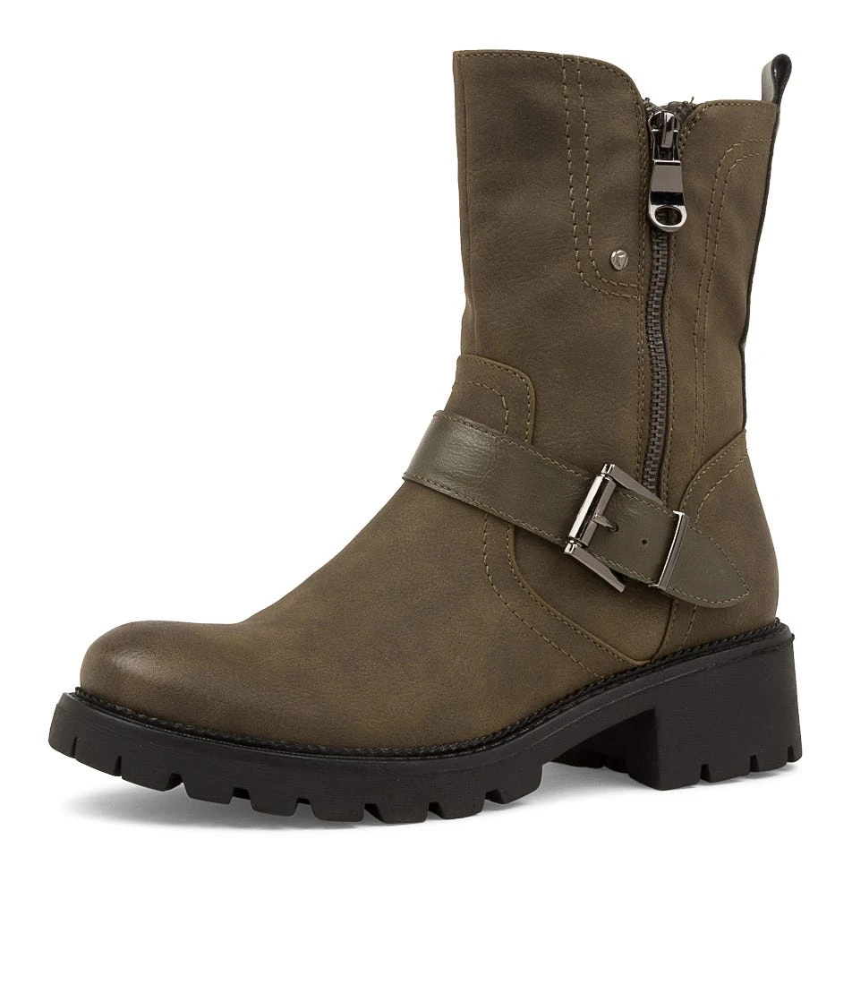 Fayda Olive Ankle Boots 4 Fayda Olive Ankle Boots - Image 2